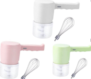 Electric Whisk 2 Pcs Wireless Egg Beater Cooking Machine Handheld Garlic Meat JC ELise