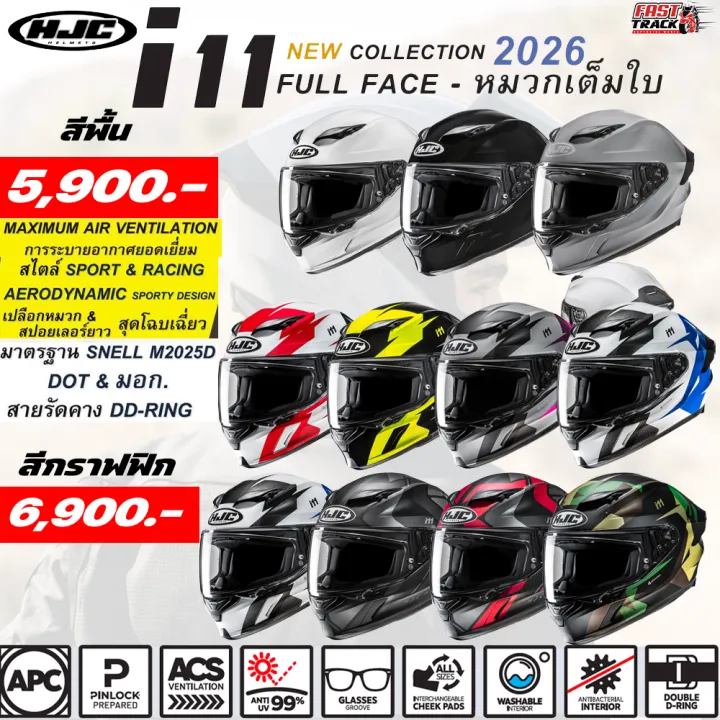 หมวกกันน็อคสปอร์ต HJC HELMET รุ่น I11 มาใหม่ 2026 | Lazada.co.th