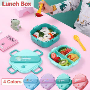 Students Lunch Box For Kids Boys Girls Cartoon Kawaii 3 Grid Sandwich Snack Food Container Camping Picnic Bento Box