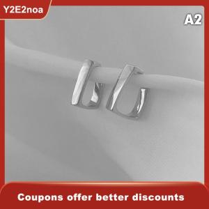 【Y2E2noa】 New Fashion Women Stainless Steel Glossy Stud Earrings Temperament Ladies Square Earrings Party Birthday Gift Jewelry