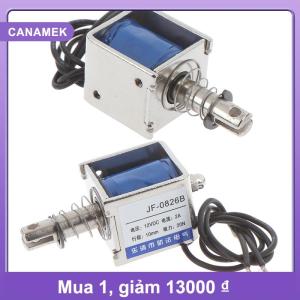【CANAMEK】 JF-0826B 12V 2A 10mm 20N đẩy kéo loại mở khung solenoid châm điện