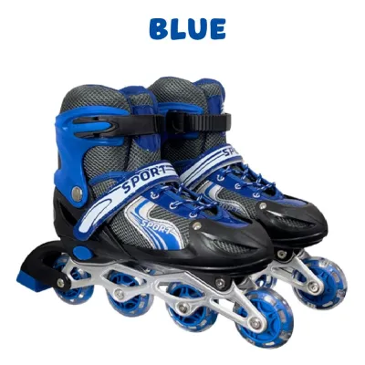 Kids Adjustable Inline Skates 🛼 | Double Lock | ABEC-7 Wheels | Breathable | Roller Skates for Boys & Girls Kasut Roda