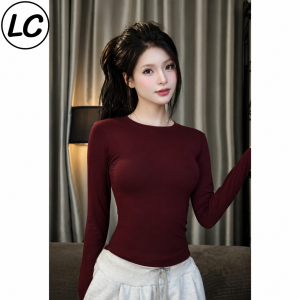 Áo thun nữ tay dài cổ tròn siêu mềm mịn Áo thun nữ ôm body chất mềm mịn Lucky Clothing 2888