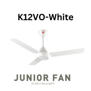 [TWIN PACK=2 UNITS] KDK K12VO JUNIOR REGULATOR CEILING FAN (WHITE)(48"/120CM) KIPAS KDK REGULATOR