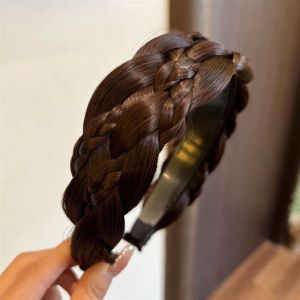 SUTONGXUE Rộng Băng đô bện xương cá Tổng hợp Chống trượt Bờm tóc nữ Phụ kiện tóc Ăn mặc Quấn đầu Hàn Quốc