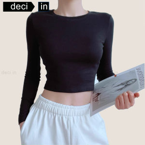 Áo croptop nữ dài tay cổ tròn COTTON cao cấp DC04