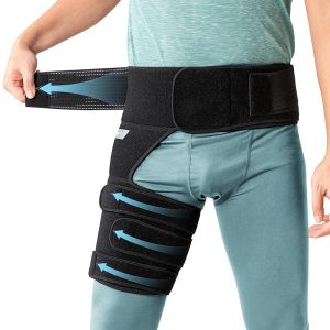 Hip Brace Sciatica Pain Relief DevicesSciatic Nerve BraceAdjustable HamstringThighGroin Compression Sleeve for Sciatic Nerve ReliefHip Flexor Compression Wrap for Women & Men