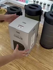 TYESO Large-Capacity Handheld Ice Bucket Vacuum Insulated Long-Lasting Cooler Comfort-Grip Toughness Easy To Clean Outdoor