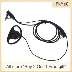 [COD] PkYeG Tool Single Wire Earpiece Headset Kit MIC PTT Mic D Shaped 2 Pin Radio Earphone Walkie Talkie for KENWOOD BAOFENG TYT Ear Hook