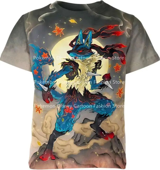 New Pokemon Lucario Cartoon Animal T-Shirt Adults And Children's ...