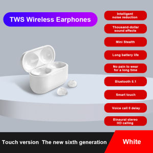 TWS True Wireless Bluetooth Earphones Invisible TWS Earphone Bluetooth 5.1 Earbuds Wireless Mini Headphones Touch Control Earbods Base Sound X6 Headset for Android Phone