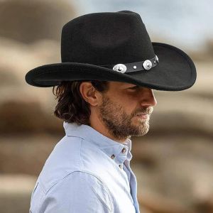 XUANYUAN ทำด้วยผ้าขนสัตว์ หมวกคาวบอยตะวันตก สีทึบทึบ การป้องกันแสงแดด หมวกคาวเกิร์ล เย็นเย็น หมวกหมวกแก็ป หมวกกันแดดฤดูร้อน ชาย/หญิง