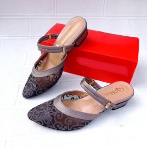 Sandal bustong brukat tali wanita hak 3cm Aprilia collection/sendal pesta wanita terbaru kekinian/wedges pesta kondangan pernikahan wanita/sandal hak tahu 3cm bisa cod/sandal selop brukat