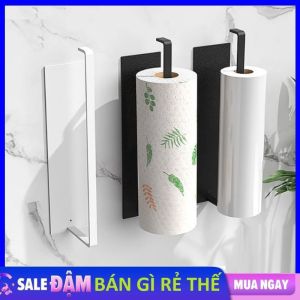 Giá Dán Tường Treo Cuộn Giấy Bằng Thép Sơn Tĩnh Điện Gắn Tường - Móc Treo Đồ Chữ L  TReo Khăn Cuộn Khăn Lau Bếp Khăn Tắm Dính Tường Đa Năng