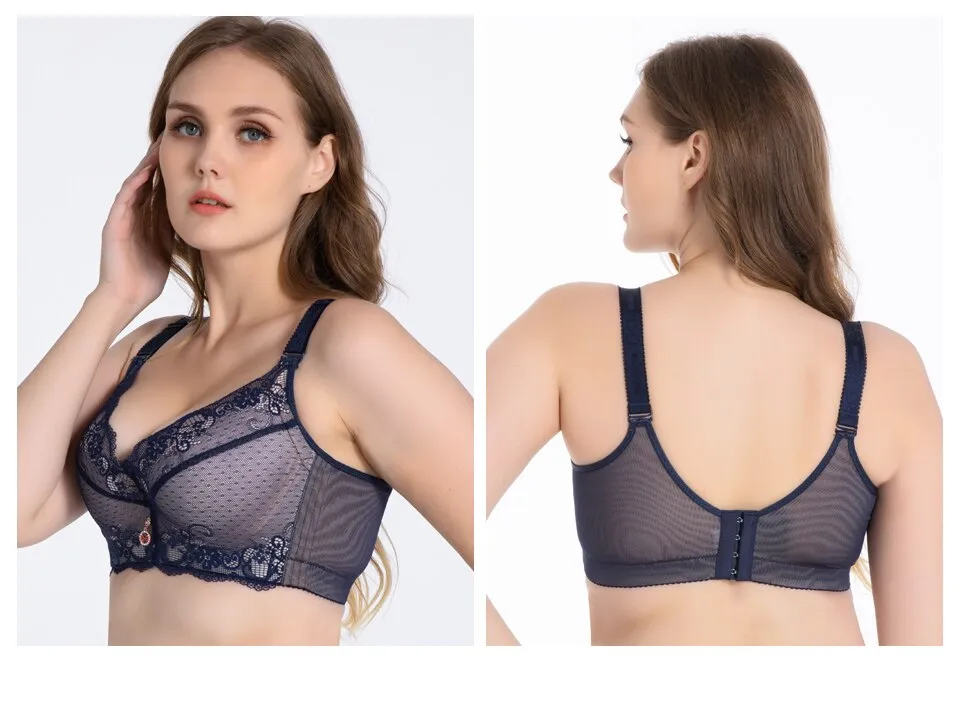 Lace Bras for Women Underwire Push Up Full Coverage Bra Plus Size
