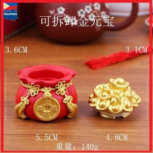 Good Luck Windmill Fortune Tree Wealth Rolling Opening Gift Ornaments 9cm*6.8cm*7.5cm Alloy Money Tree Rotating Fan for couples wedding housewarming Good Luck