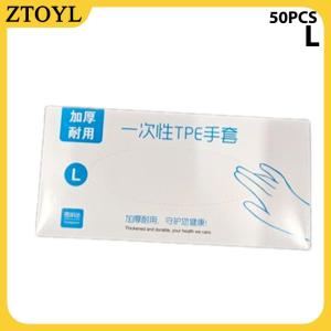 ZTOYL  50 100Pcs Cao Su Miễn Phí Găng Tay TPE Găng Tay Dùng Một Lần Trong Suốt Không Trượt Axit Làm Việc An Toàn Thực Phẩm Cấp Hộ Gia Đình Làm Sạch Găng Tay