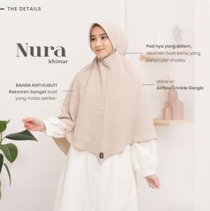 Azmeela Nura Khimar Instant With Pad Crinkle Ironless Anti Kusut