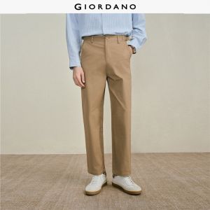 Giordano Men Adjustable side belted mid rise pants Free Shipping 18116813