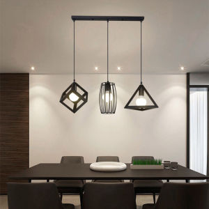 【Free Bulb】Nordic Chandelier Light for Dining Room Modern Simple Restaurant Corridor Aisle Pendant Light Dining Iron Industrial Creative Retro Ceiling light