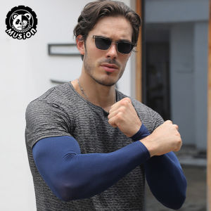 Musion Plus Size Sun Protection Arm Sleeves Extended and Widened XXL Fat Man Hand Sock for Riding and Running