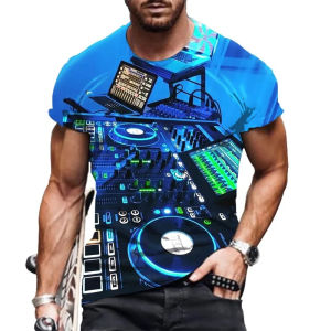 [Local Stock] VCC Stage DJ Keyboard 3d Printed T-shirt for Men Women Party Reunion Short Sleeves Tee Shirt Harajuku Personality Round Neck Tees