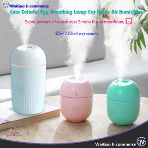 Cute Colorful Egg Breathing Lamp Car Home Ultrasonic Air Humidifier with Free Gift
