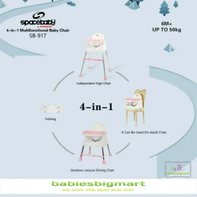 SpaceBaby SB 917 Baby Booster & High Chair Kursi Makan Bayi Sapce Baby