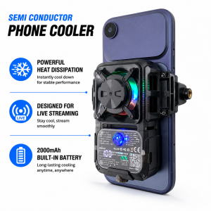 DL23 Semiconductor Phone Cooler Powerful Cooling 2000mAh Temperature Control Digital Display Dual Live Streaming Mount Holes2026