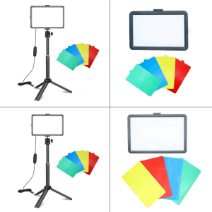 LED Photo Lights 6000K Adjustable USB Power Optional Mini Tripods And Color Filters For Video Recording And Streaming