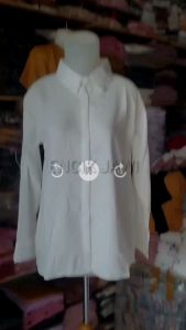Kemeja Wanita Polos Kasual Hitam Putih Wanita Lengan Panjang