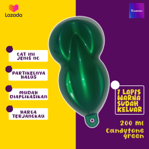 Pankaler Cat Candy tone Green Hijau NC Botol 200ml Motor Mobil Paint Color