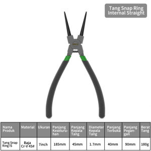 ISKU Tang Snap Ring Circlip Pliers ES IS EB IB CR-V Steel 45# 7 Multifungsi Tang Internal Lurus