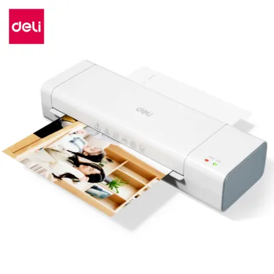 Deli เครื่องเคลือบบัตร เครื่องเคลือบเอกสาร A4 280 มม./นาที รองรับฟิล์มเคลือบหลายขนาด Laminator