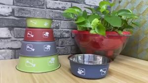 Stainless Steel Dog Bowls Bowl Feeder Nonslip Rubber Bottom Cat Bowl Anti Flip Food Bowl