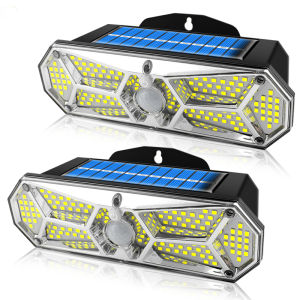 3Modes and 8Wide Angle Solar Lights Outdoor Motion Sensor 126LEDs IP65 Waterproof Super Bright Solar Wireless Wall Lamp