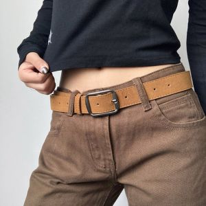 CHUAN Retro Suede Leather Belt Frosted Vintage Women Waist Belt Trendy Versatile Pin Buckle Waistband Jeans Decoration