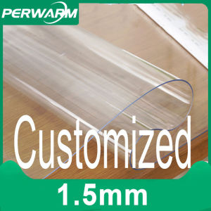 Customized PVC Crystal Waterproof Oil Resistant Tablecloth Transparent Plastic Protective Dining Table Pad Soft Glass Vinyl Tablecloth Cover