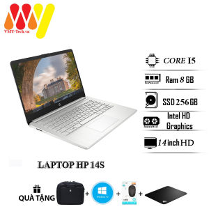 Laptop HP 14S mỏng nhẹ cấu hình cao Core i5 Ram 8gb ổ cứng SSD 256gb màn hình 14 inch HD laptop zin lướt tặng chuột lót chuột cặp laptop.