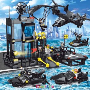 Fire Station Trucks City Full Set Building Blocks Toys 3D Model with Minifigures Puzzle Toys for Kids Gift