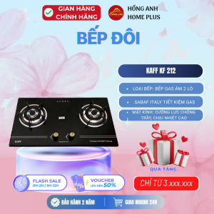 Bếp gas âm Kaff KF 212 mặt kính cường lực 2 lò nấu họng đốt Sabaf Italy tiết kiệm gas an toàn