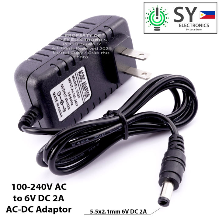 Ac 110v 220v To Dc 6v 2a Power Supply Adapter Us Plug Wall Adaptor Converter Standard Jack 5864