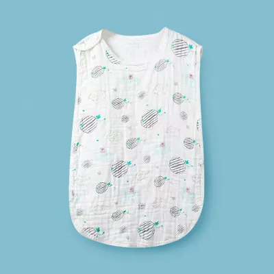 Einmilk Baby Sleeping Bag Soft Breathable 6 Layers 100%Cotton Adjustable Wearable Baby Blanket QSB21