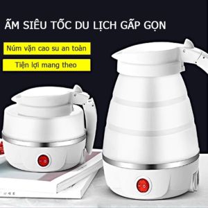 Ấm Đun Nước Mini Có Thể Gấp Gọn Tiện Lợi Cho Du Lịch Dung Tích 500ml Nhỏ Gọn Mang Đi