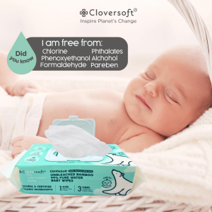 ❤️Cloversoft Official 99% Pure Water Unbleached Organic Bamboo Baby Wet Wipes [40|70 sheets]