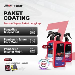 Zerone Paket Coating Pengkilap Body Pembersih Jamur Kaca Mobil dan Interior Dalam Mobil