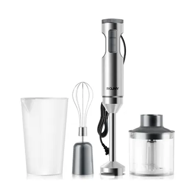 【Kovo Zone123】 Hand Immersion Blender Powerful 4-in-1 Stainless Steel Food Mixer 700ml Mixing Beaker 500ml Processor Whisk
