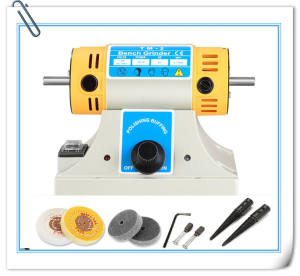 【100% Original】Jewelry Rock Gem Polishing Buffer Machine Bench Lathe Polisher 350W Electric Jewelry Rock Grinder Mill Grinding Machine Polisher Tool Kits