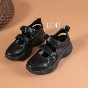 LOEI Deana Sepatu Sneaker 2 Strap Casual Wanita Kekinian Wedges Gunung Terbaru WL788
