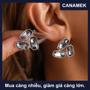 【CANAMEK】 Tối Giản Acrylic Rhinestone Bông Tai Cho Phụ Nữ Hàn Quốc Thời Trang Hình Học Tai Đinh tán Đảng Trang Sức Phụ Kiện